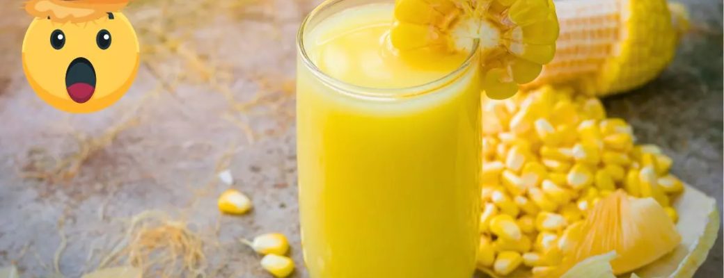 Suco De Milho Cremoso Servido Em Um Copo