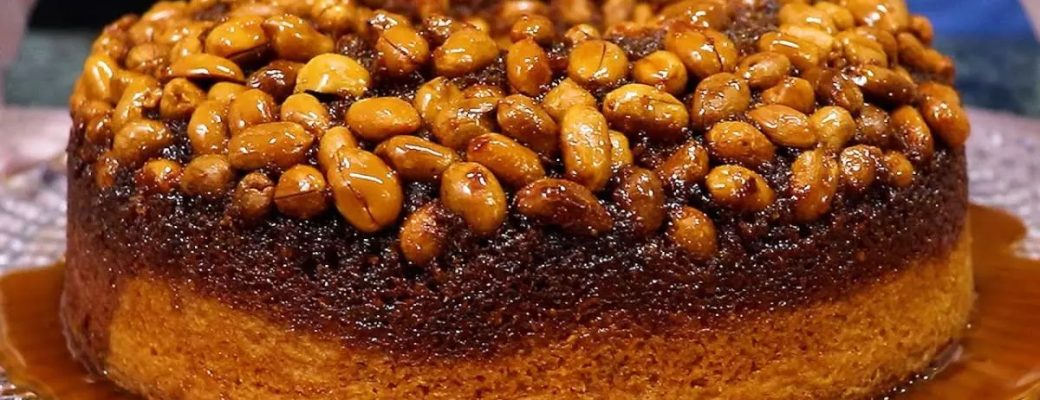 Bolo De Amendoim Invertido E Caramelizado Super Cremoso
