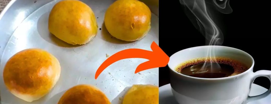 Pão De 3 Ingredientes Sem Trigo Servido Com Um Café.