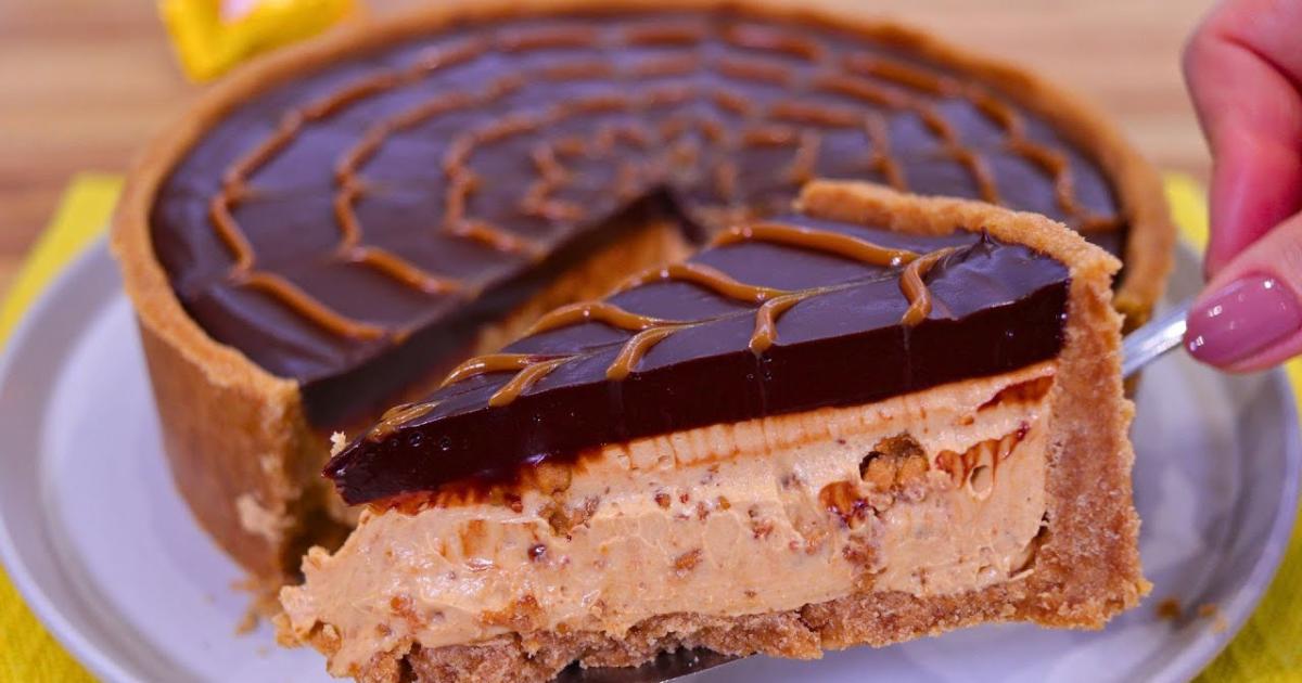Torta Gelada de Paçoca e Chocolate Fácil e Deliciosa