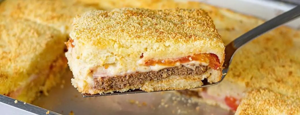 Torta Salgada De Hambúrguer De Liquidificador