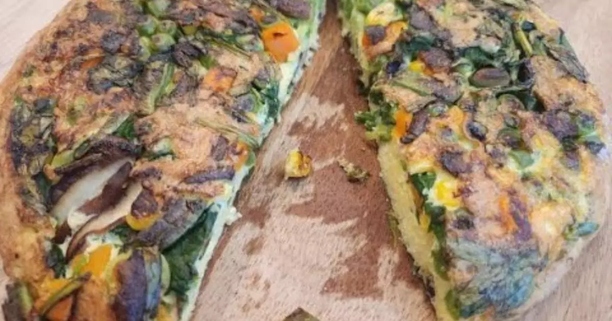frittata de legumes com cogumelos