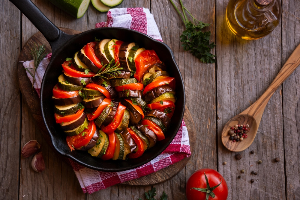 Ratatouille Deliciosamente Preparado com Legumes Frescos Uma Receita Vegana