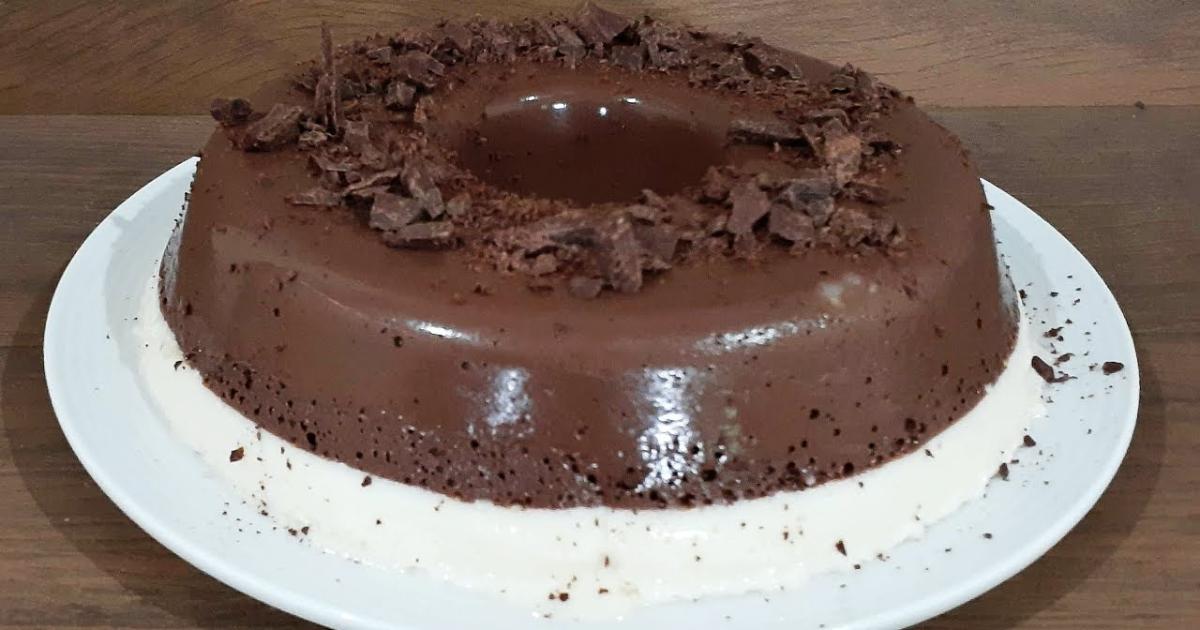 pudim de chocolate com coco