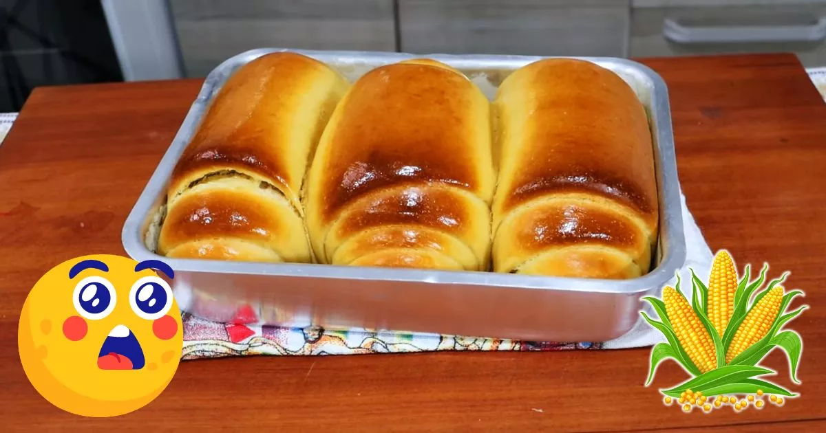 Pão caseiro de milho fofinho e dourado