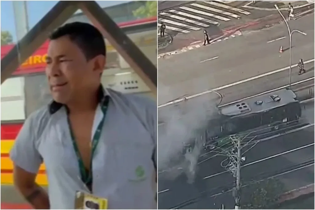 Motorista de onibus atingido por aviao em Sao Paulo fala pela primeira vez e chora muito