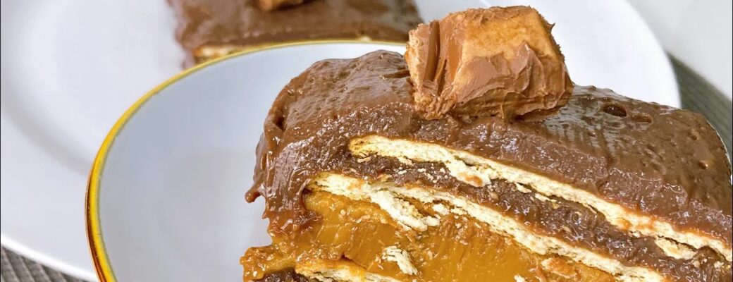 A Torta Gelada De Palha Italiana Combina Brigadeiro, Doce De Leite E Biscoitos Em Camadas...
