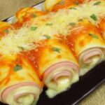 Canelone De Presunto E Queijo Com Massa De Pastel