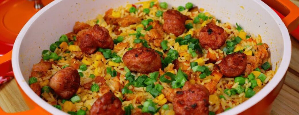 Receita De Arroz Temperado Com Linguiça Toscana, Fácil E Saboroso, Feito Em Uma Panela....