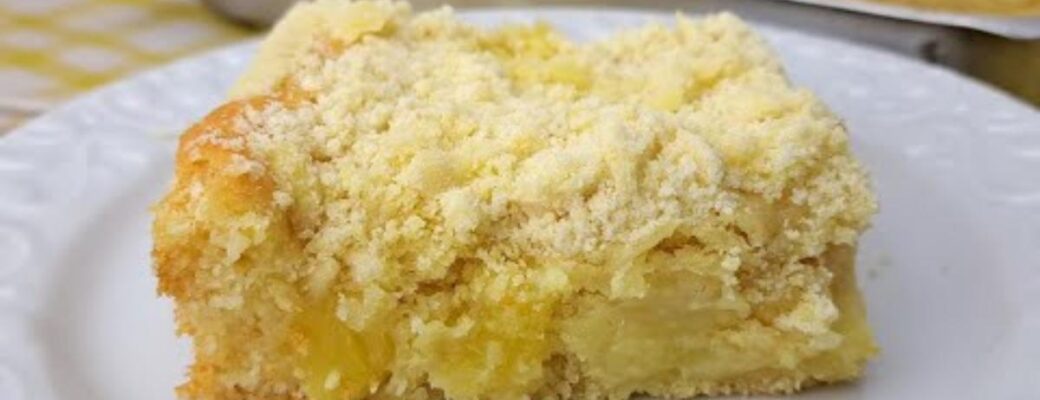 Receita De Cuca Cremosa De Abacaxi, Com Recheio Cremoso E Farofa Crocante. Deliciosa E Fácil...