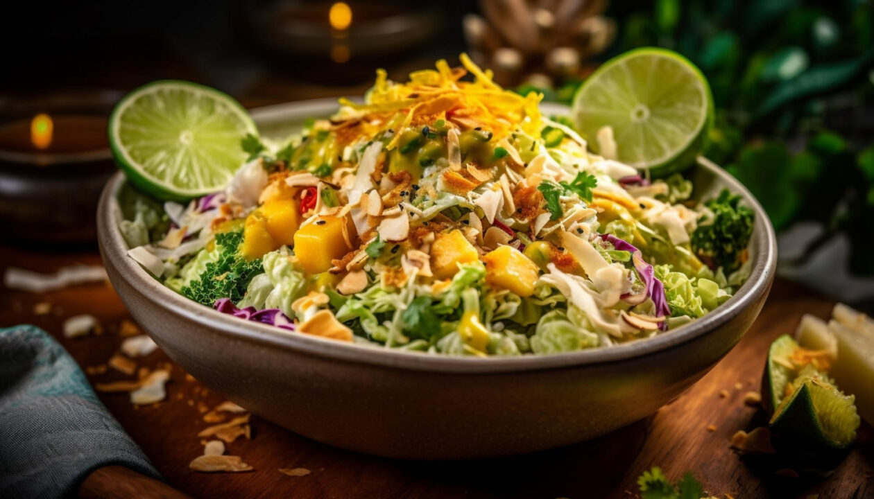 Receita de Salada Tropical com Frutas e Molho Especial