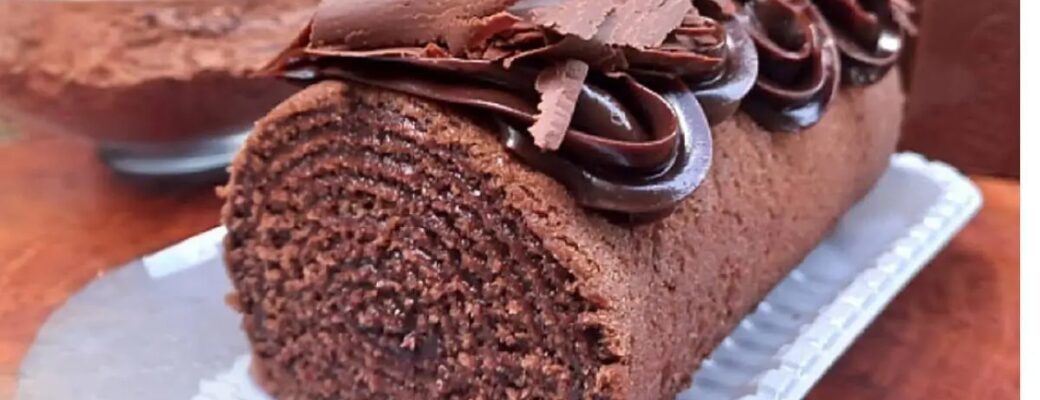 Bolo De Rolo Chocolate Cremoso E Irresistível Traz Massa Fofa E Recheio Intenso. Veja Como...