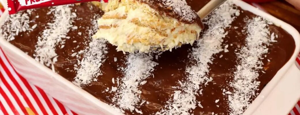 Pavê Prestígio Sem Forno E Sem Fogão, Com Creme Aveludado E Ganache De Chocolate....