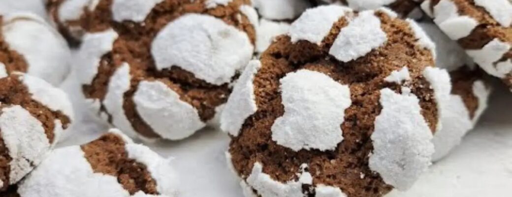 Receita Fácil E Deliciosa De Biscoito Craquelado De Chocolate Macio....