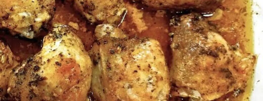 A Receita Sobrecoxa Assada Com Laranja E Maionese Traz Um Frango Dourado, Suculento E Cheio...