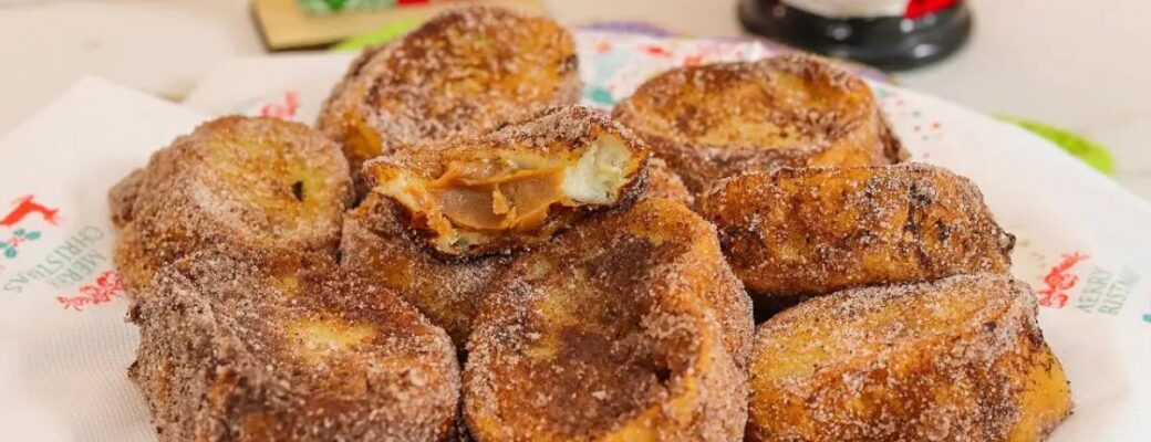 Receita Fácil De Rabanada Recheada Com Pão Francês E Doce De Leite....