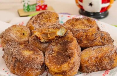 Receita Fácil De Rabanada Recheada Com Pão Francês E Doce De Leite....