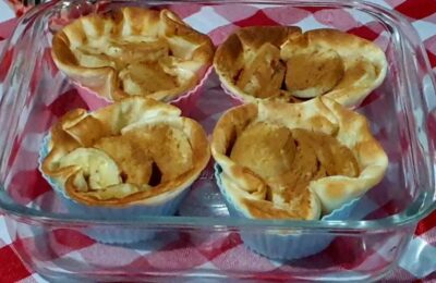 Sobremesa Com Massa De Pastel E Banana Feita Na Air Fryer....