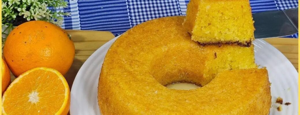Bolo De Fubá Com Laranja Fofinho E Molhadinho, Fácil E Com Gosto De Roça....