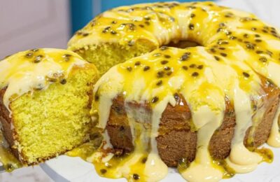 Bolo De Maracujá Com Creme E Geleia, Fofinho E Super Refrescante....
