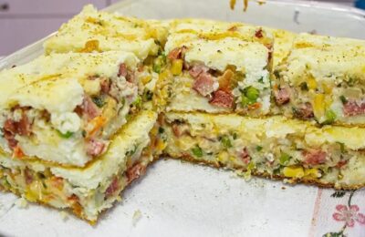 Torta Salgada De Liquidificador Sem Farinha De Trigo Com Arroz Cozido