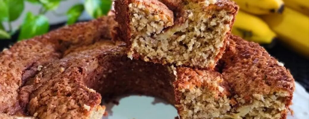 Bolo De Banana Fofinho Feito Sem Farinha De Trigo....