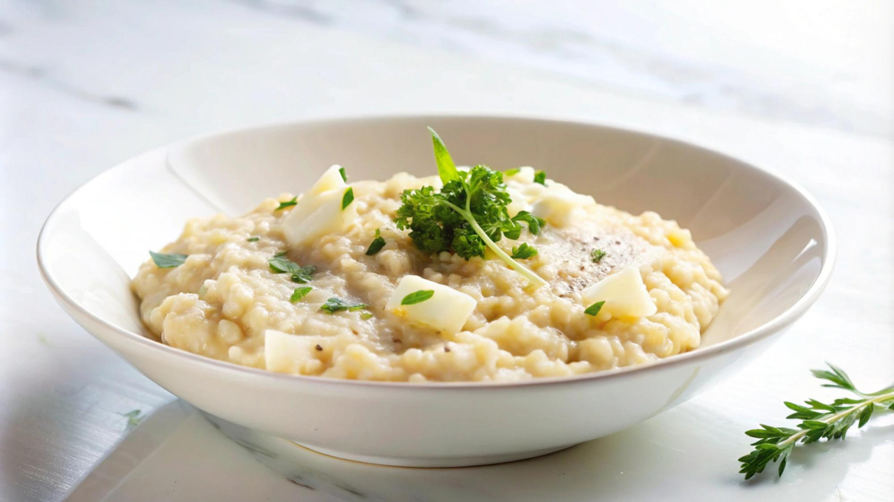 Risoto cremoso que traz conforto e sabor em cada colherada