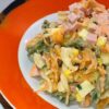 Salada De Macarrão Cremosa Simples Com Presunto