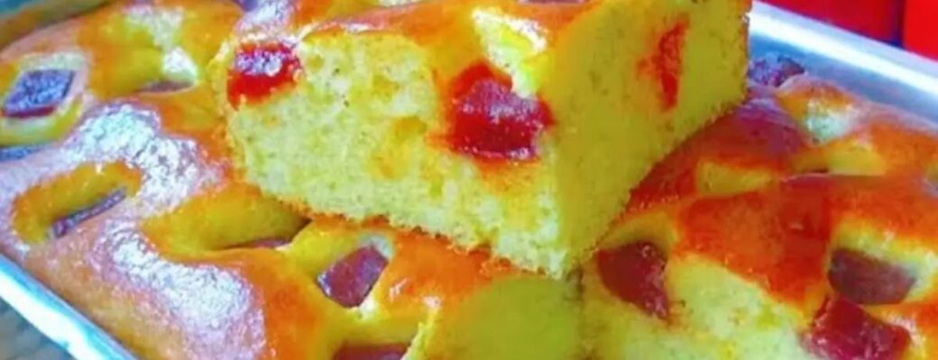 Bolo Mineiro De Fubá Com Goiabada Fofinho E Fácil De Fazer....